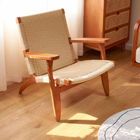 Fauteuil de loisirs nordique en bois massif, style Wabi-sabi, pour salon, chambre et appartement