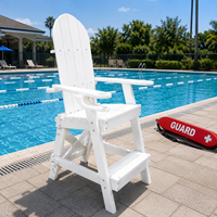 Chaise de sauveteur professionnelle pour piscine, siège de sauveteur réglable en hauteur (1,75 m - 2,1 m), support de sauveteur pour plage et complexe hôtelier