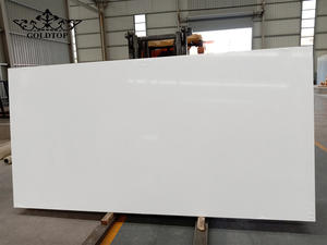 GOLDTOP - Encimeras de Cocina Modernas y Mesas de Comedor de Cuarzo Blanco Puro Pulido de Lujo 2002, Muebles de Baño Minimalistas de Piedra - Product Image 2