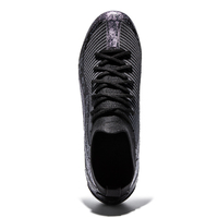 Chaussures de football professionnelles à coupe basse FG, tige en PU irisé tricoté, crampons antidérapants, pour entraînement en extérieur sur gazon, unisexe