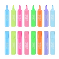Ensemble de 8 surligneurs promotionnels personnalisés, mini, pointe plate oblique