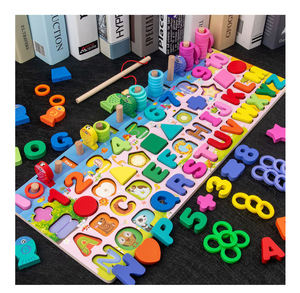 Bán buôn Montessori giáo dục toán học thông minh trò chơi câu cá cảm giác đồ chơi, hình dạng hình học đồ chơi bằng gỗ cho trẻ em - Product Image 6