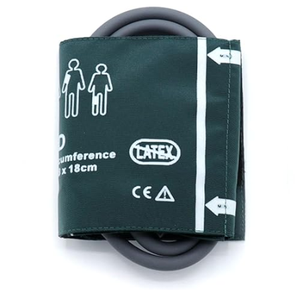 Manguito <span class=keywords><strong>NIBP</strong></span> de nailon verde reutilizable, tubo doble de 18-26 cm, manguito de presión arterial de vejiga pediátrica/infantil para uso hospitalario - Product Image 2