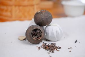 Boule de thé <span class=keywords><strong>Pu</strong></span>'er de haute qualité en gros Xiao Qing Gan <span class=keywords><strong>Pu</strong></span> <span class=keywords><strong>Erh</strong></span> séchage du thé Puer mûr petit vert mandarin orange mandarine pelure - Product Image 2