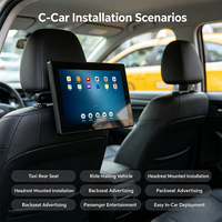 Pantalla Publicitaria para Taxi Android de 10.1 Pulgadas con 3G/4G/wifi y GPS, Pantalla de TV para Autobús, Pantalla para Respaldo de Asiento, Señalización Digital para Vehículos