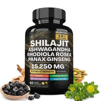 Capsules de Shilajit avec Ashwagandha et Ginseng Panax – Complément Herbal pour l'Énergie, la Vitalité et le Bien-être Quotidien – OEM ODM Marque Privée