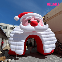 Arche gonflable géante de 9 m, Père Noël en costume rouge et barbe blanche, décoration de Noël pour événements festifs