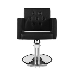Silla de barbero de salón hidráulica con mechones negros elegantes modernos con material de PVC Barbero de inspiración vintage esencial para estilistas - Product Image 1