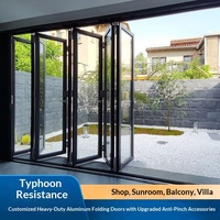 Porte pliante anti-pincement robuste et moderne avec isolation acoustique pour magasins, vérandas, balcons, villas, en verre trempé, modèle 5