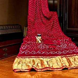 Sari Bandhej de Seda Gajji Pura - Product Image 1