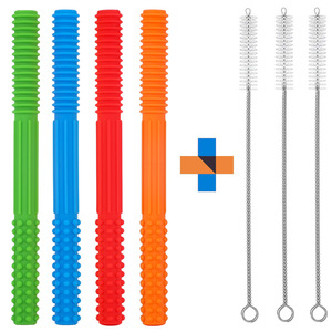 Autisme Besoins Spéciaux Moteur Oral Outil À Mâcher Silicone Tube À Mâcher Bâtons De Dentition Jouets À Mâcher Sensoriels pour Enfants Autistes - Product Image 1