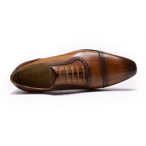Chaussures Oxford à bout pointu faites à la main pour hommes, chaussures formelles à lacets à tige haute pour hommes - Product Image 4