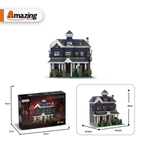 Blocs de construction TikTok Viral Haunted Mansion, Maison mystérieuse gothique - Modèle architectural effrayant, Jouet de présentation, Cadeau pour adultes et enfants