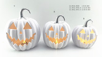 Citrouille d'Halloween en céramique blanche Hotsale avec lumière LED