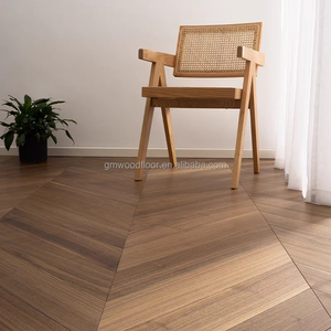 Chất Lượng Cao Thực Tự Nhiên Mỹ Màu Đen Óc Chó Chevron Rắn Gỗ Xương Cá Sàn Gỗ Thiết Kế Gỗ Cứng Sàn - Product Image 4