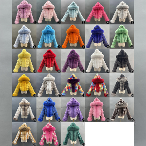 Nouveau Design veste bombardier en fourrure de renard rose grande taille pour femmes, manches longues hiver <span class=keywords><strong>court</strong></span> manteau à <span class=keywords><strong>capuche</strong></span> en vraie fourrure - Product Image 6