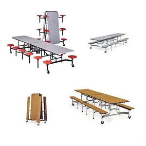 优质学校餐厅食堂折叠桌椅套装，学校电器食堂桌子套装/