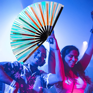Meilleur prix en vrac ventilateur personnalisé ventilateur Rave ventilateur pliable fort bambou/os en plastique pour DJ/planificateur d'événements/revendeur - Product Image 4