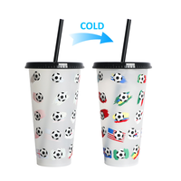 Gobelet réutilisable en plastique sans BPA, couleur froide, avec couvercle, pour adultes, idéal pour les fêtes et événements en plein air