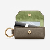 Porte-rouge à lèvres personnalisé en cuir PU, mini pochette de maquillage avec miroir, organiseur portable pour baume à lèvres, clip pour sac à main, cadeau