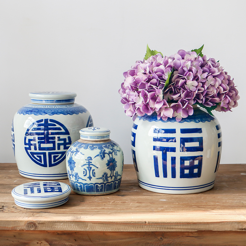 chinese jar vases saying happiness