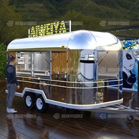 Remorque alimentaire mobile multifonctionnelle d'extérieur en acier inoxydable, chariot de restauration rapide, camion de crème glacée, camion de restauration, camion de snacks et de frites