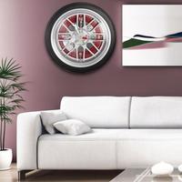 Horloge murale créative en forme de pneu de voiture de 14 pouces, mouvement à quartz, style industriel, horloge décorative unique pour les passionnés d'automobiles