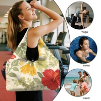 Sac de sport à bandoulière personnalisé avec imprimé Hibiscus et Plumeria Hawaïen pour le shopping, les voyages, le quotidien et les programmes d'étiquetage privé