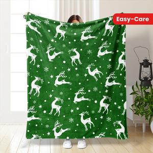 Christmas Reindeer Snowflake Santa Flannel <b>Blanket</b> Throw <b>Blanket</b> Nap <b>Blanket</b> Xmas Gift Holiday Decor Lightweight Breathable - Product Image 4