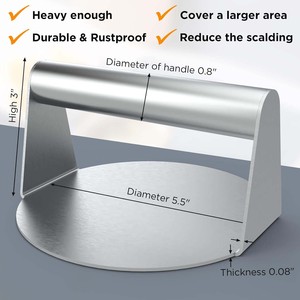 Juego de Utensilios <span class=keywords><strong>para</strong></span> Barbacoa de Acero Inoxidable, Prensa <span class=keywords><strong>para</strong></span> <span class=keywords><strong>Hamburguesas</strong></span> de Metal de 2 mm <span class=keywords><strong>para</strong></span> Exteriores, Campamentos, Fiestas, Prensa <span class=keywords><strong>para</strong></span> <span class=keywords><strong>Hamburguesas</strong></span> de Carne - Product Image 3