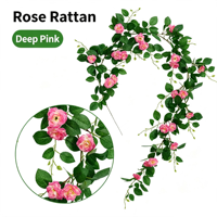 Guirlande de roses artificielles en soie, faite à la main semi-automatiquement, pour décoration de balcon, intérieur, plafond et climatisation
