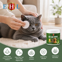 Lingettes nettoyantes pour oreilles d'animaux, 100 lingettes rondes à l'aloe vera pour chiens et chats, emballage en boîte OEM ODM