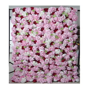 Fondo de flores artificiales para decoración de pared, tela de flores de color rosa y peonía, para venta al por mayor - Product Image 4