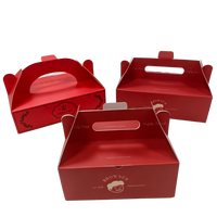Caja de Regalo Premium de Lujo, Empaque de Cartón Dorado, Caja de Cartón Artística Dorada, Papel de Grado Alimenticio para Postres con Asa
