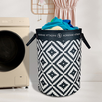 Panier à linge en feutre imprimé avec poignées en tissu, grande capacité, sac de rangement pour vêtements sales pour la maison et la salle de bain