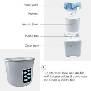 Nhà Gelato Máy làm kem nhỏ 1.5L nhà sử dụng máy làm kem cứng - Product Image 6