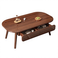 Table basse moderne en bois massif avec rangement pour salon, mobilier de maison, petit appartement, nouveauté 2025
