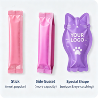 Sachets d'emballage personnalisés pour bâtonnets de friandises pour chats, avec logo sur mesure, sachets de friandises léchables pour chats, fabricant d'emballages alimentaires pour animaux de compagnie sous marque privée