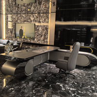 Bureau de direction luxueux, minimaliste, en forme de L, moderne et haut de gamme