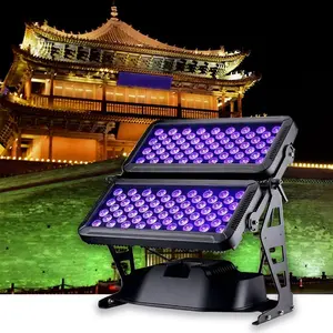 مزدوجة رئيس الجدار غسالة IP65 المرحلة ضوء RGB مصباح إسقاط للماء إضاءة المشهد DMX512 كامل اللون led الفيضانات أضواء