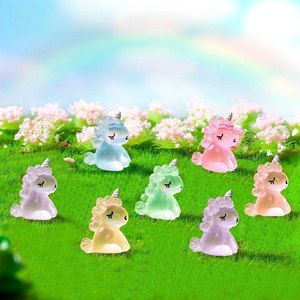 Figuras Miniatura de Unicornio Brillantes <span class=keywords><strong>en</strong></span> la Oscuridad, Manualidades de Resina, <span class=keywords><strong>Estatuas</strong></span> de Unicornio Luminosas <span class=keywords><strong>en</strong></span> 3D para Decoración de Jardín de Hadas - Product Image 3