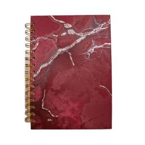 Cuaderno Espiral Tapa Dura A5 Rojo Mármol con Cubierta de Papel para Suministros de Escritura Escolares y de Oficina Personalizados y Pedidos Promocionales al por Mayor - Product Image 1
