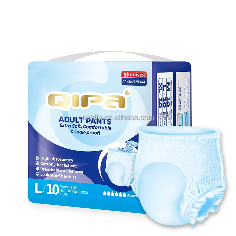 Fournitures médicales de nuit absorbantes épaisses super douces Culotte d'incontinence imprimée de couches jetables OEM personnalisées pour adultes