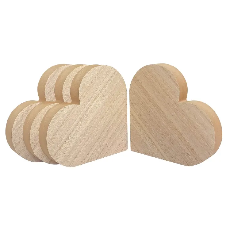 Wooden Heart Block Unfinished Mdf Wood Gifts Crafts Heart Signs Tabletop Heart For Mother's Day Memorial Sign