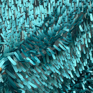 Vestido informal de gama alta, 40mm, semilla de melón, tira larga, tela bordada con borlas de lentejuelas plateadas - Product Image 4