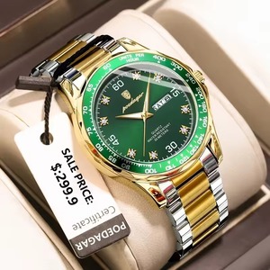 Drioshipping Mens Luxury Business Relojes de cuarzo Bandas de acero inoxidable Reloj luminoso impermeable - Product Image 1