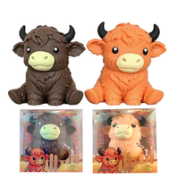 Grand jouet souple anti-stress en forme de vache des Highlands Kawaii, jouet promotionnel pour enfants et adultes