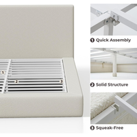 Cadre de lit plateforme moderne en velours écologique personnalisable en gros par Gravitygroup pour un montage facile sans sommier