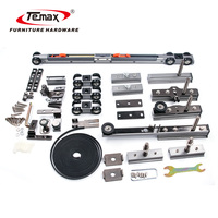 Sistema de Puertas Correderas Telescópicas TEMAX 2+1, Kit de Herrajes con Rodillos de Doble Cierre Suave para Puertas de Armario