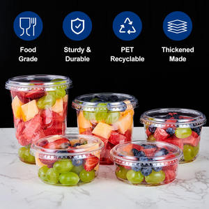 Logo personalizzato stampato 12oz 16oz contenitore Deli usa e getta insalata frullato di frutta Acai ciotole con coperchio a cupola - Product Image 4